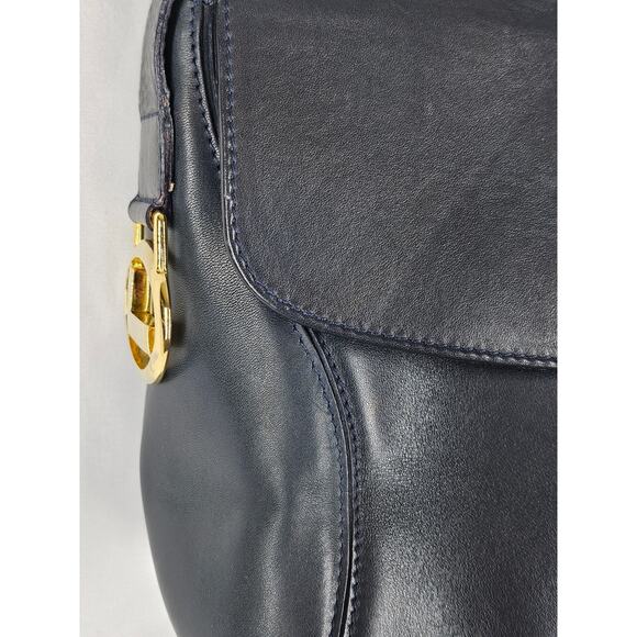 LANCEL VINTAGE BLACK LEATHER SHOULDER BAG – FRONT FLAP – MADE IN ITALY 10"x8"x4" - Picture 13 of 16
